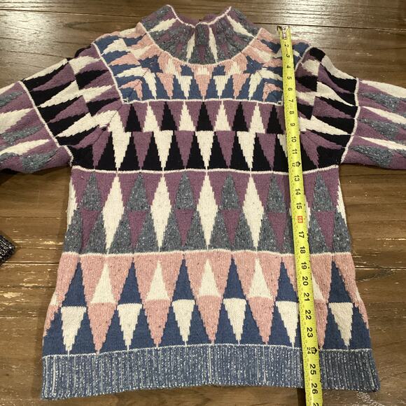 Altuzarra Stilbo wool blend turtleneck Multicolored geometric knit Sweater Small - Picture 8 of 11